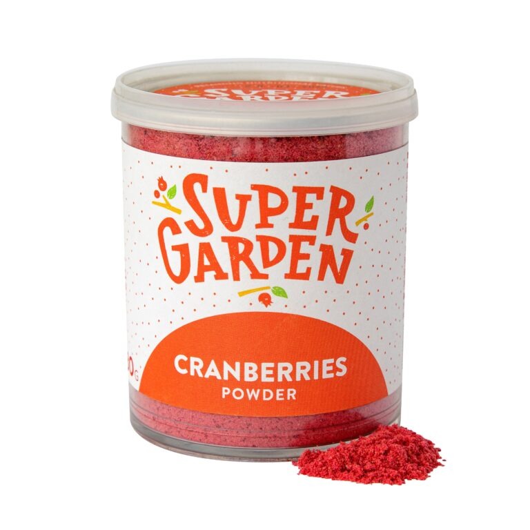 Freeze-dried cranberry powder with crumbs