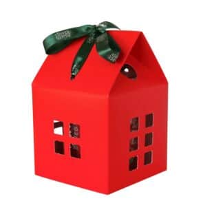 Красная подарочная коробка - "Маленький домик"